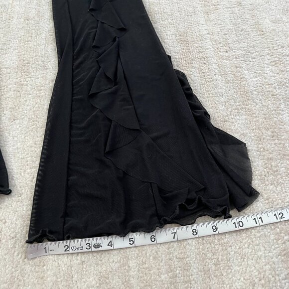 NWT Shein Black High Waisted Mesh Cutout Rave Dance Pants S/4 - Picture 6 of 9